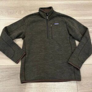 Patagonia Better Sweater Mens Small Dark Walnut Quarter Zip Fleece Hiking 25522